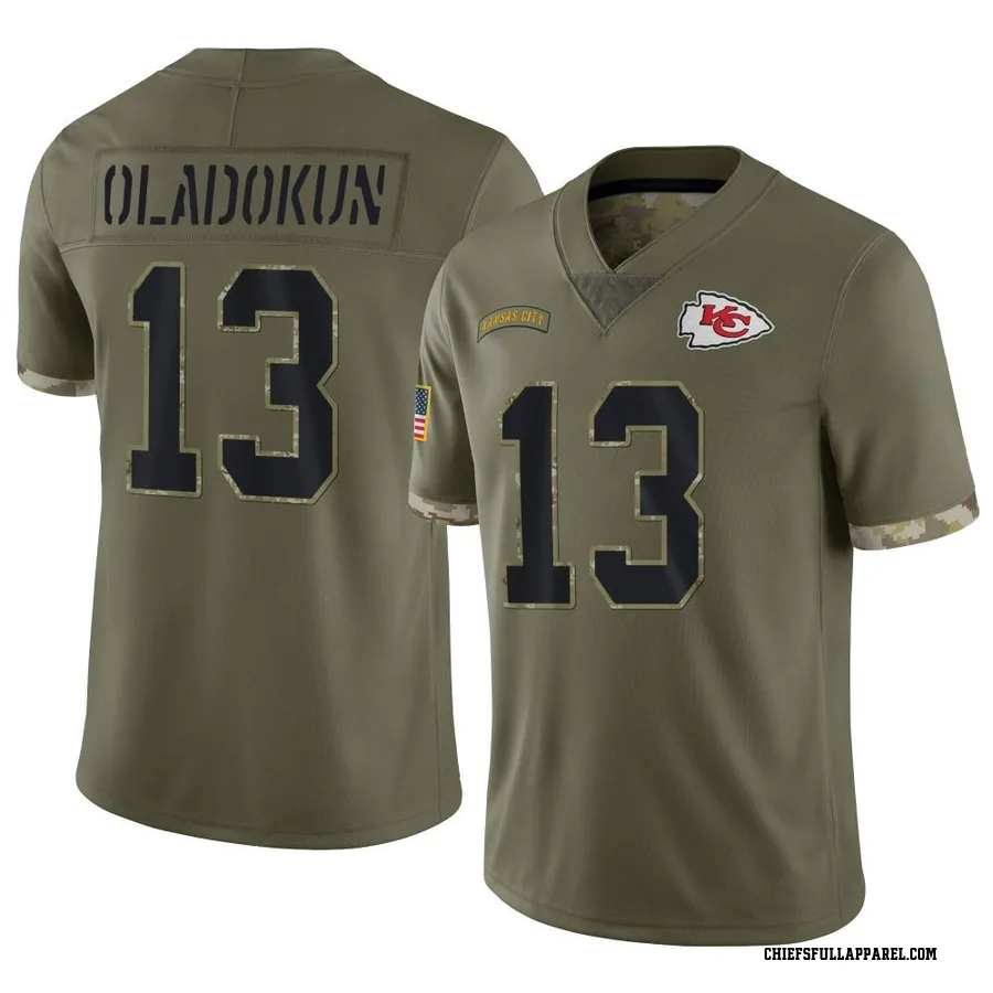 Chris Oladokun Kansas City Chiefs Youth Limited 2022 Salute To Service Nike Jersey - Olive