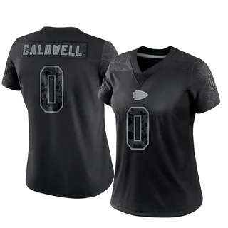 Jeff Caldwell Kansas City Chiefs Women's Limited Reflective Nike Jersey - Black