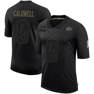 Jeff Caldwell Kansas City Chiefs Youth Limited 2020 Salute To Service Nike Jersey - Black