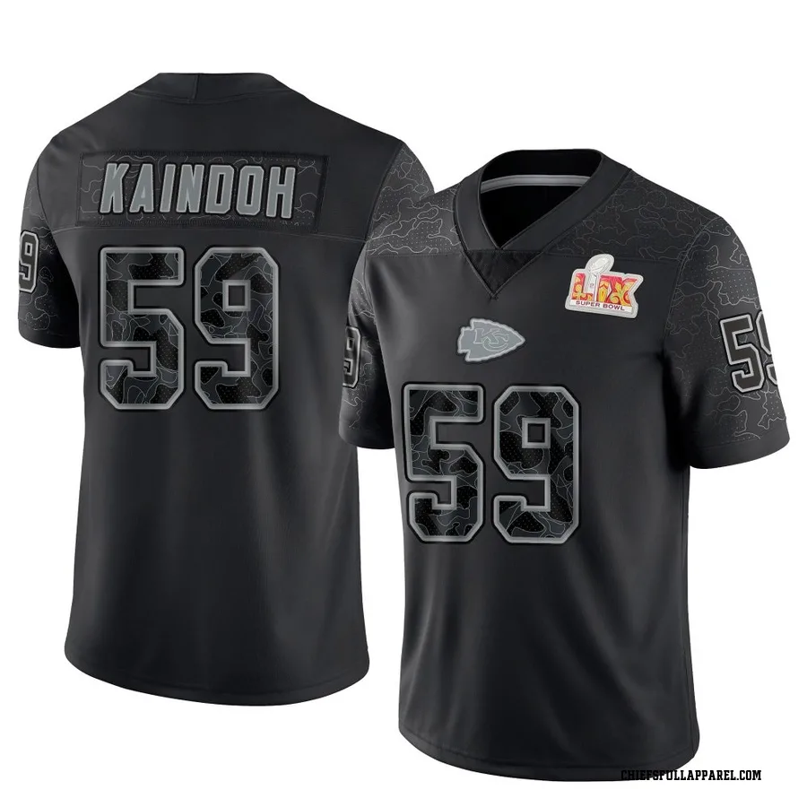 Joshua Kaindoh Kansas City Chiefs Youth Limited Reflective Super Bowl LIX Nike Jersey - Black