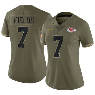 Justin Fields Kansas City Chiefs Women's Limited 2022 Salute To Service Nike Jersey - Olive