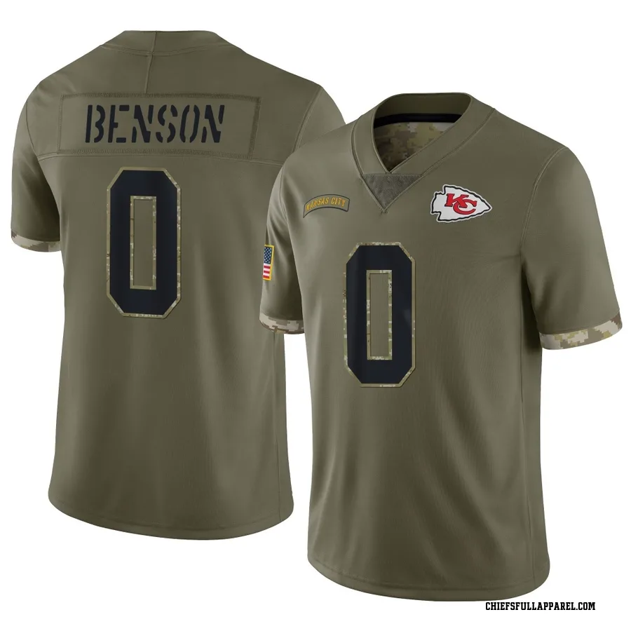 Kahlil Benson Kansas City Chiefs Youth Limited 2022 Salute To Service Nike Jersey - Olive