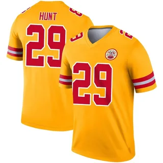 Kareem Hunt Kansas City Chiefs Men's Legend Inverted Nike Jersey - Gold