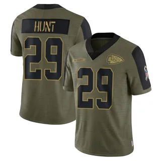Kareem Hunt Kansas City Chiefs Men's Limited 2021 Salute To Service Nike Jersey - Olive