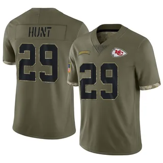 Kareem Hunt Kansas City Chiefs Men's Limited 2022 Salute To Service Nike Jersey - Olive