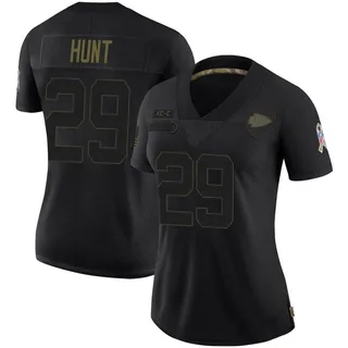 Kareem Hunt Kansas City Chiefs Women's Limited 2020 Salute To Service Nike Jersey - Black