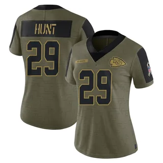 Kareem Hunt Kansas City Chiefs Women's Limited 2021 Salute To Service Nike Jersey - Olive