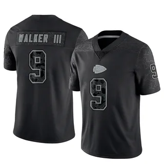 Kenneth Walker III Kansas City Chiefs Men's Limited Reflective Nike Jersey - Black
