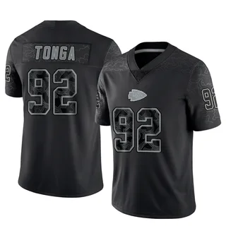 Khyiris Tonga Kansas City Chiefs Men's Limited Reflective Nike Jersey - Black