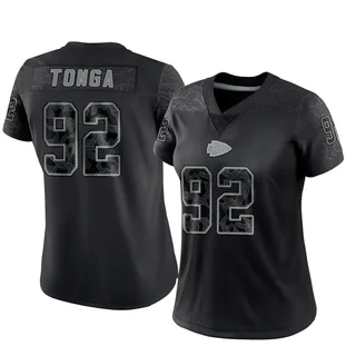 Khyiris Tonga Kansas City Chiefs Women's Limited Reflective Nike Jersey - Black