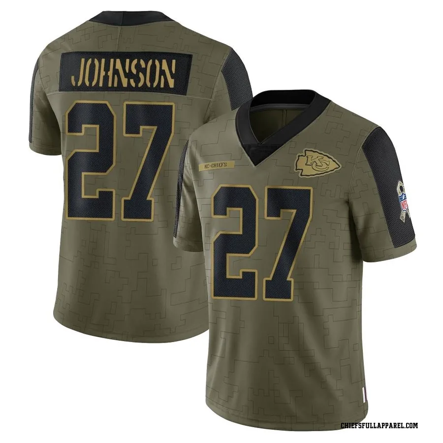 Larry Johnson Kansas City Chiefs Men's Limited 2021 Salute To Service Nike Jersey - Olive