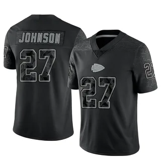Larry Johnson Kansas City Chiefs Men's Limited Reflective Nike Jersey - Black