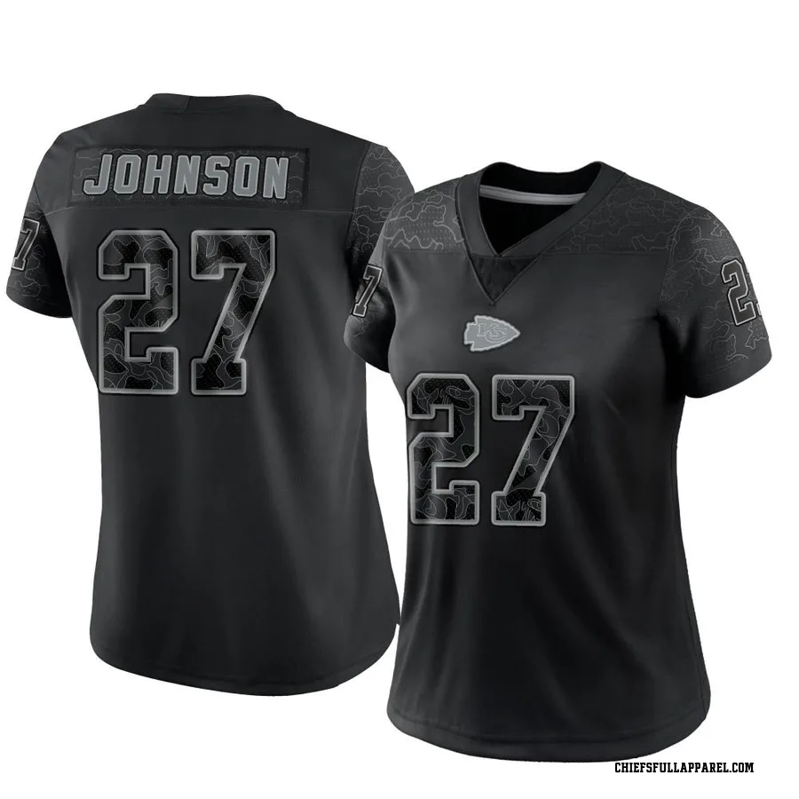 Larry Johnson Kansas City Chiefs Women's Limited Reflective Nike Jersey - Black