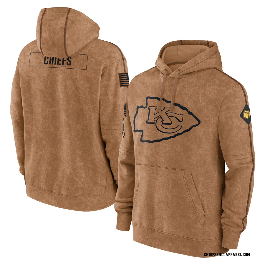 Men's Kansas City Chiefs Brown 2023 Salute to Service Club Pullover Hoodie