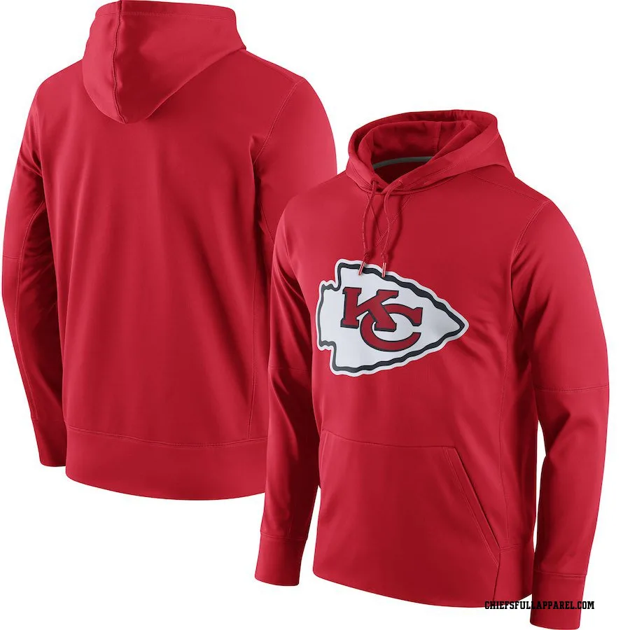 Men's Kansas City Chiefs Red Circuit Logo Essential Performance Pullover Hoodie