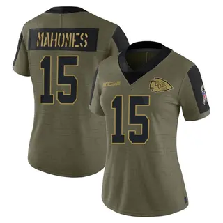 Patrick Mahomes Kansas City Chiefs Women's Limited 2021 Salute To Service Nike Jersey - Olive