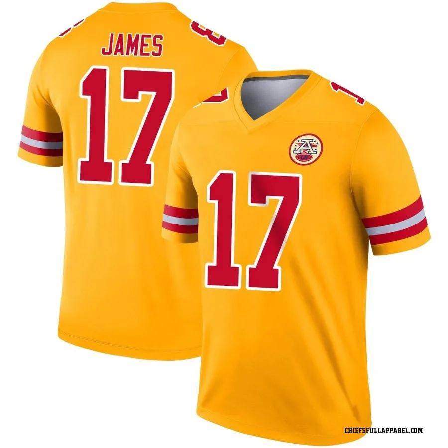 Richie James Kansas City Chiefs Men's Legend Inverted Nike Jersey - Gold