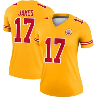 Richie James Kansas City Chiefs Women's Legend Inverted Nike Jersey - Gold