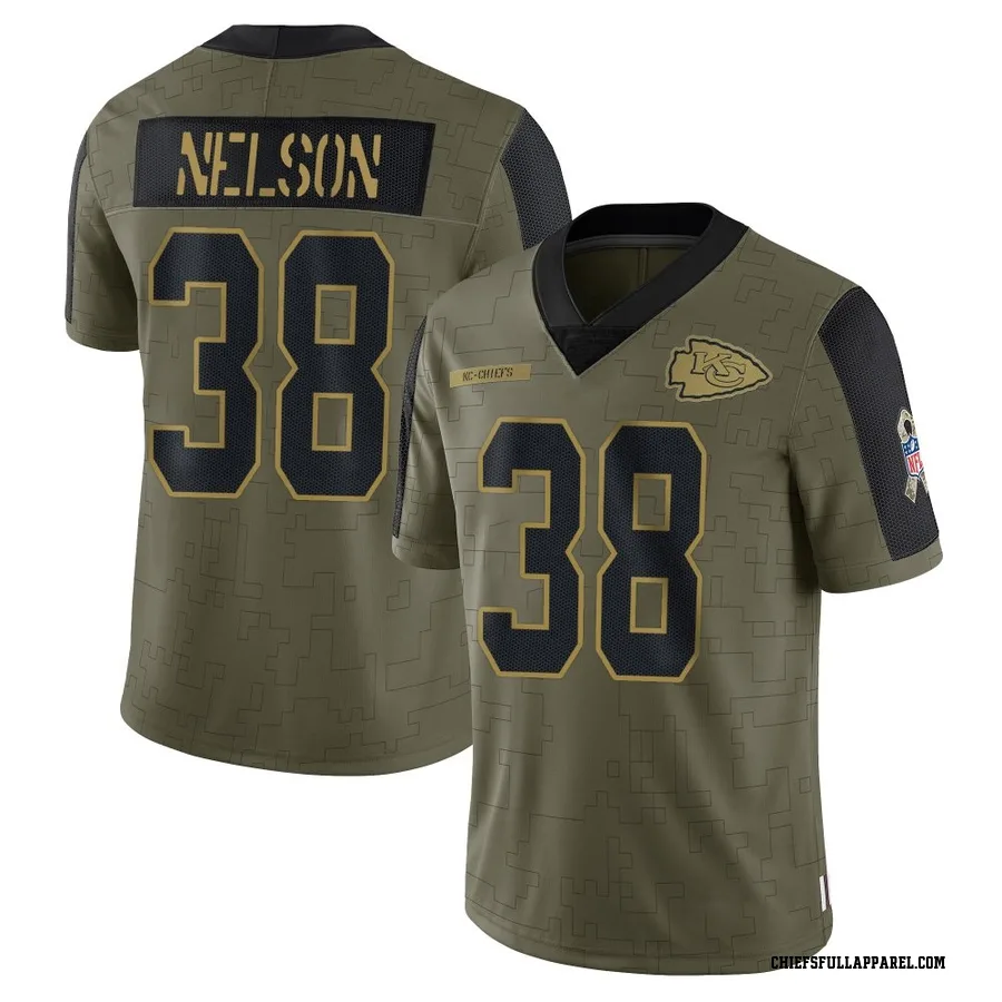 Steven Nelson Kansas City Chiefs Men's Limited 2021 Salute To Service Nike Jersey - Olive