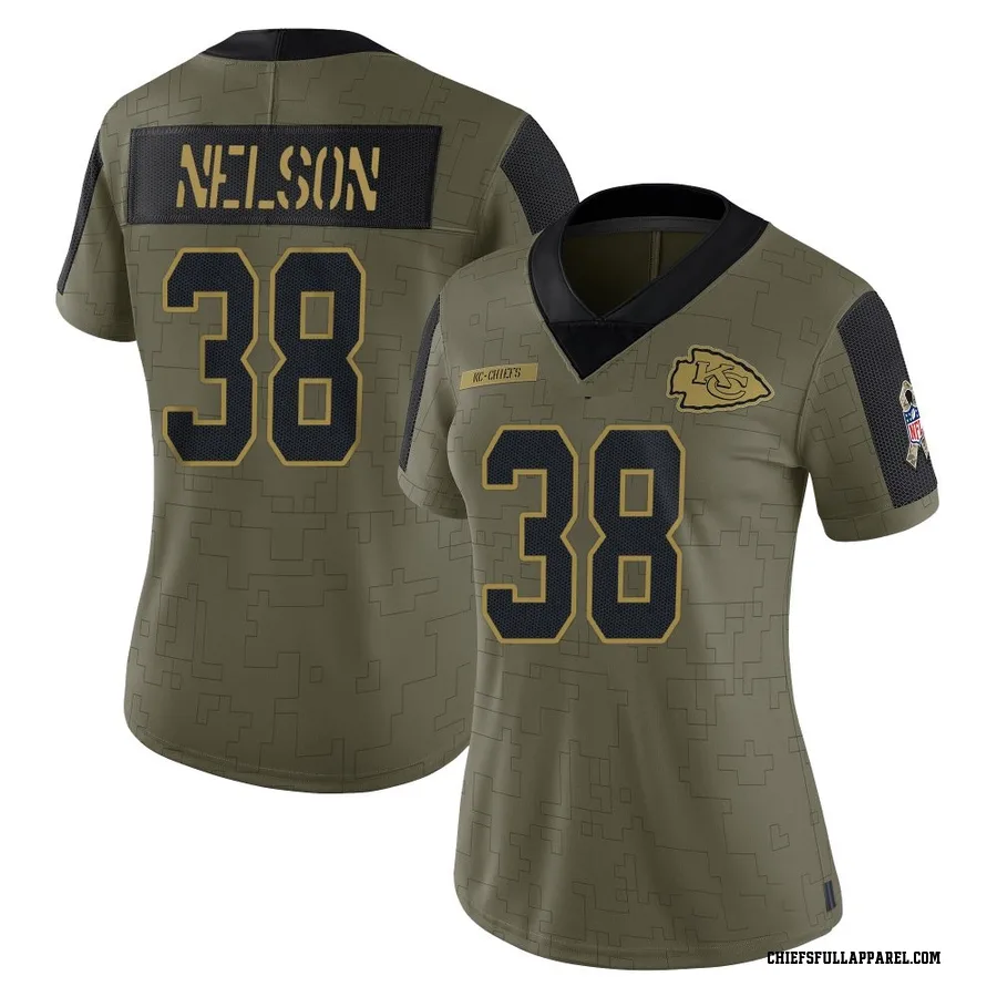 Steven Nelson Kansas City Chiefs Women's Limited 2021 Salute To Service Nike Jersey - Olive